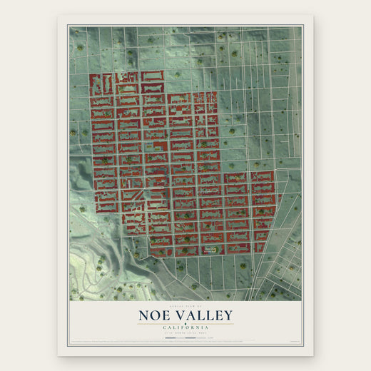 Noe Valley, California map print, the full design