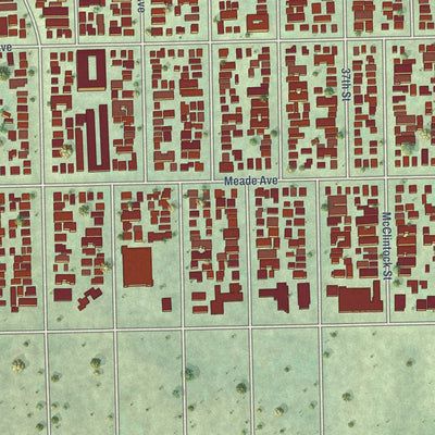 Second close-up of the map of Normal Heights, California print showing more streets and buildings
