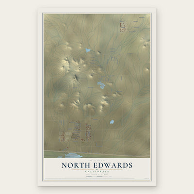 North Edwards, California map print, the full design