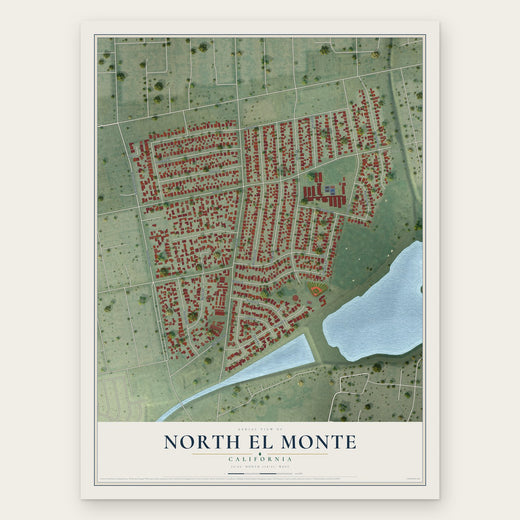 North El Monte, California map print, the full design
