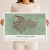 Map of North Fair Oaks, California, 12 x 18 inch unframed archival matte print