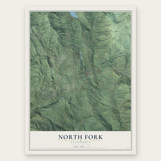 North Fork, California map print, the full design