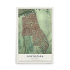 Map of North Park, California, 12 x 18 inch unframed archival matte print