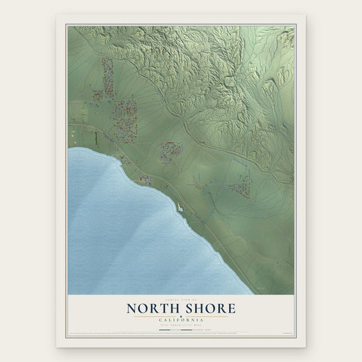 North Shore, California map print, the full design