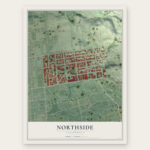 Northside, California map print, the full design