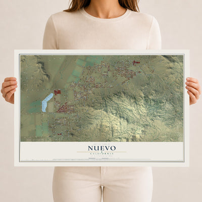 Map of Nuevo, California, 12 x 18 inch unframed archival matte print