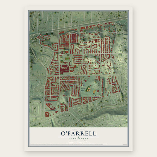 O'Farrell, California map print, the full design