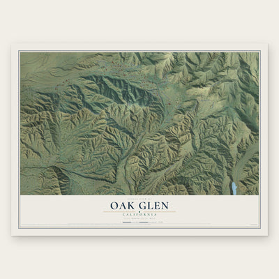 Oak Glen, California map print, the full design
