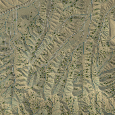 Second close-up of the map of Oak Hills, California print showing more streets and buildings