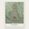 Oak Knoll, California map print, the full design