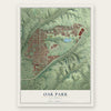 Oak Park, San Diego, California map print, the full design