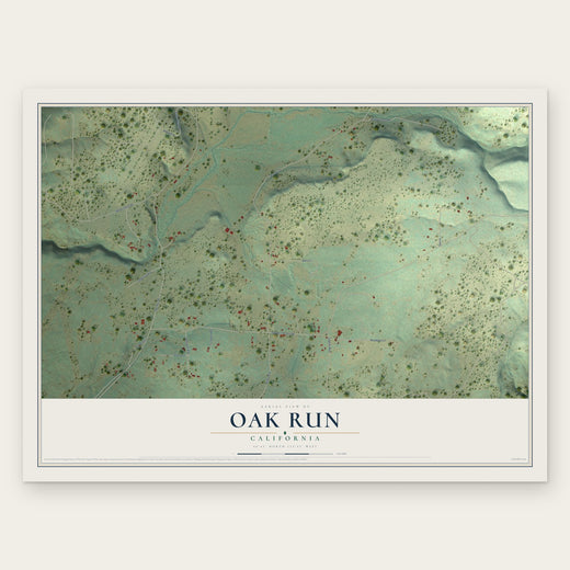 Oak Run, California map print, the full design
