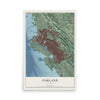 Map of Oakland, California, 12 x 18 inch unframed archival matte print