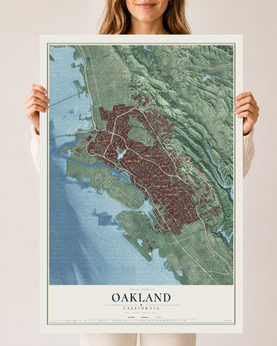 Map of Oakland, California, 24 x 36 inch unframed archival matte print