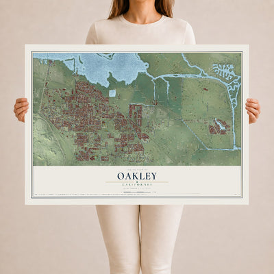 Map of Oakley, California, 24 x 36 inch unframed archival matte print