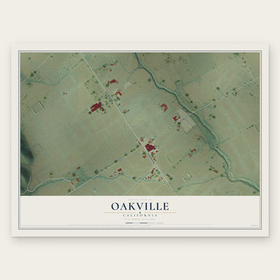 Oakville, California map print, the full design