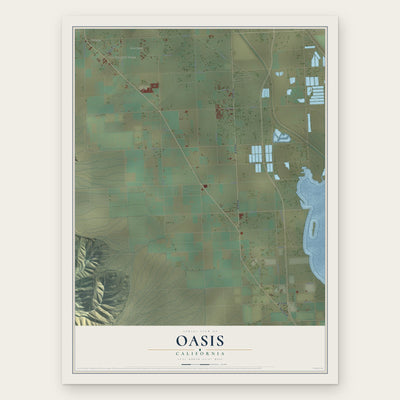 Oasis, California map print, the full design