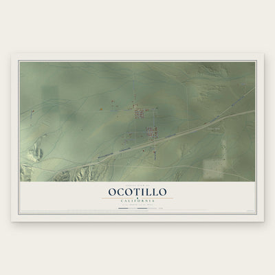 Ocotillo, California map print, the full design