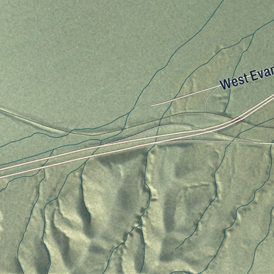Close-up of the map of Ocotillo, California print showing street and building detail