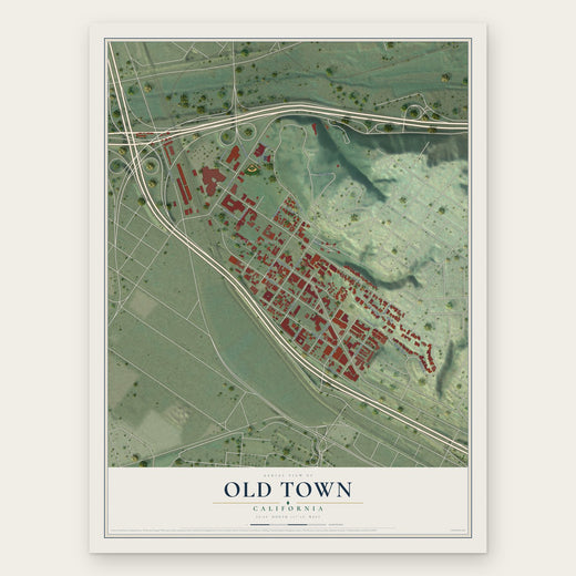 Old Town, California map print, the full design