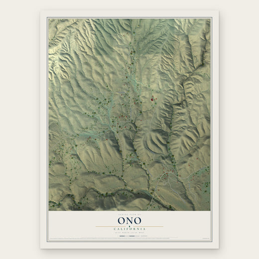 Ono, California map print, the full design