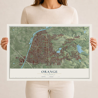 Map of Orange, California, 12 x 18 inch unframed archival matte print