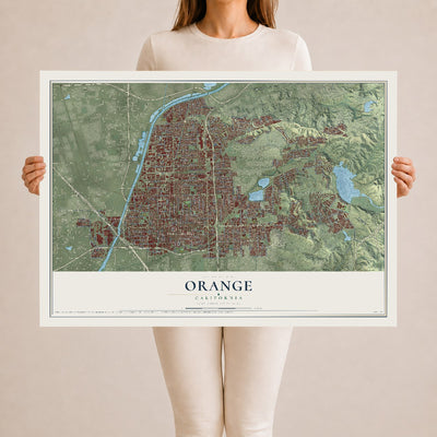 Map of Orange, California, 24 x 36 inch unframed archival matte print