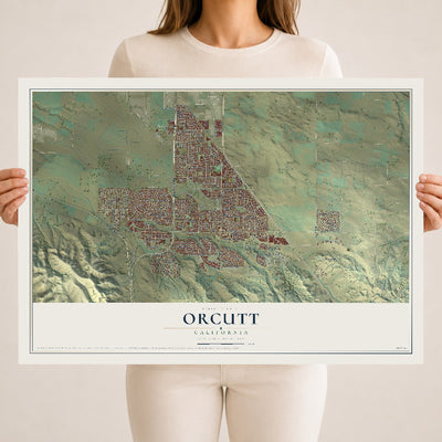 Map of Orcutt, California, 18 x 24 inch unframed archival matte print