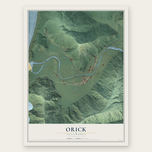 Orick, California map print, the full design