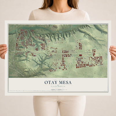 Map of Otay Mesa, California, 18 x 24 inch unframed archival matte print