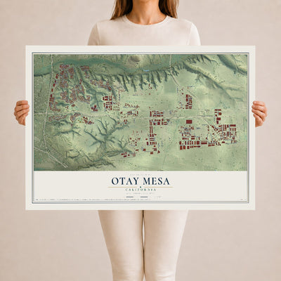 Map of Otay Mesa, California, 24 x 36 inch unframed archival matte print