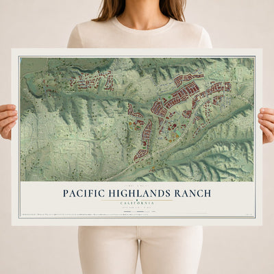 Map of Pacific Highlands Ranch, California, 18 x 24 inch unframed archival matte print