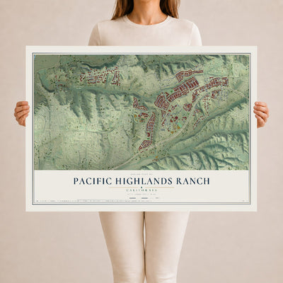 Map of Pacific Highlands Ranch, California, 24 x 36 inch unframed archival matte print