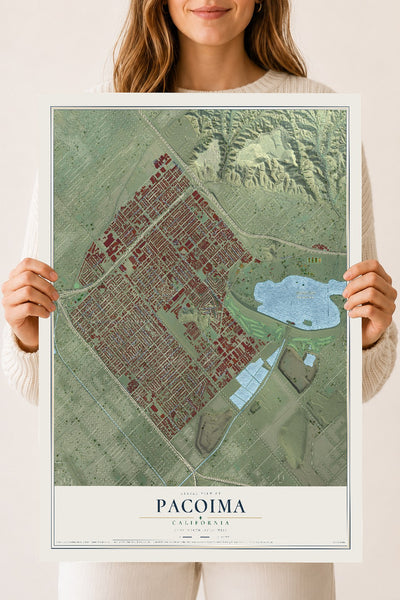 Map of Pacoima, California, 18 x 24 inch unframed archival matte print