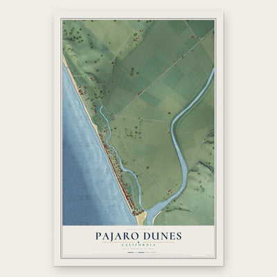 Pajaro Dunes, California map print, the full design