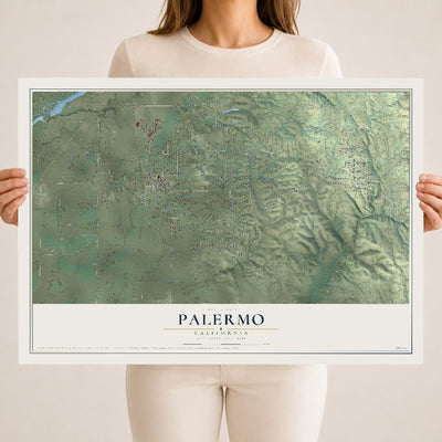 Map of Palermo, California, 18 x 24 inch unframed archival matte print