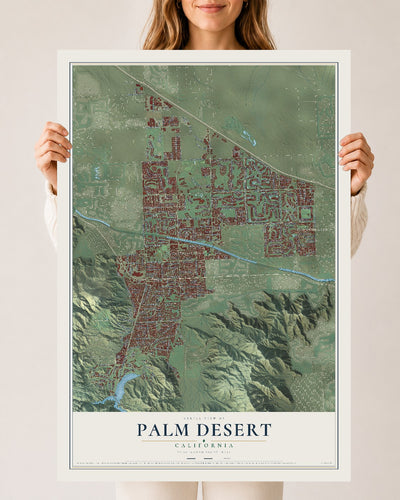 Map of Palm Desert, California, 24 x 36 inch unframed archival matte print