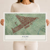 Map of Palms, California, 12 x 18 inch unframed archival matte print