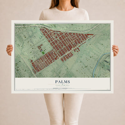 Map of Palms, California, 24 x 36 inch unframed archival matte print