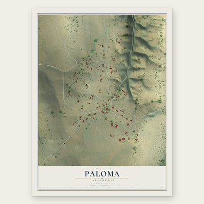 Paloma, California map print, the full design