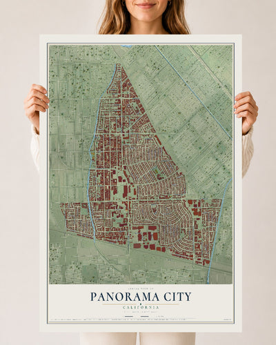 Map of Panorama City, California, 24 x 36 inch unframed archival matte print