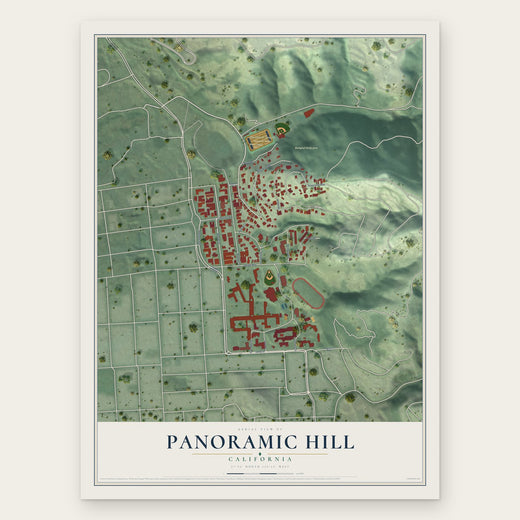 Panoramic Hill, California map print, the full design