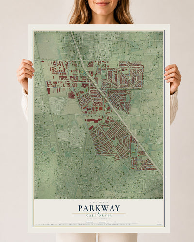 Map of Parkway, California, 24 x 36 inch unframed archival matte print