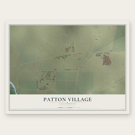 Patton Village, California map print, the full design