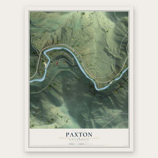 Paxton, California map print, the full design