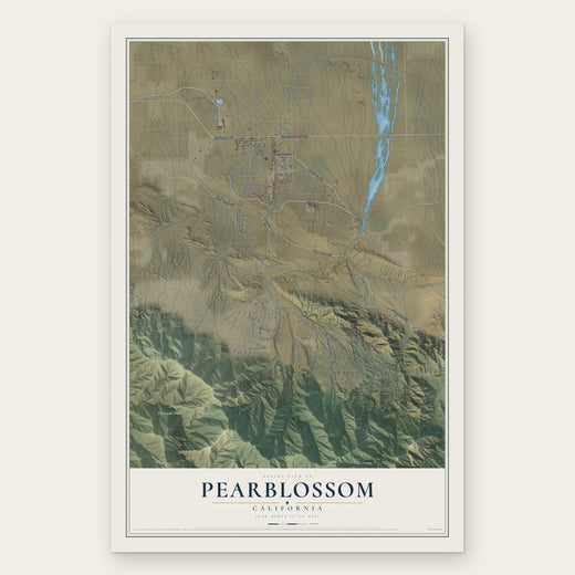 Pearblossom, California map print, the full design