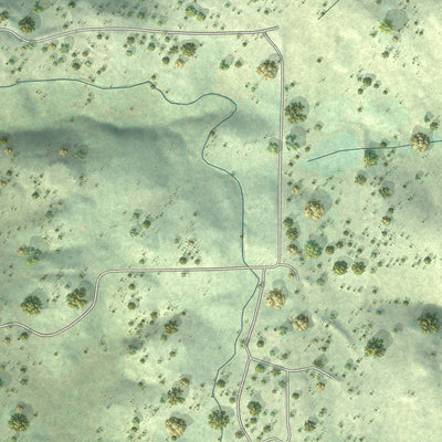 Close-up of the map of Penn Valley, California print showing street and building detail