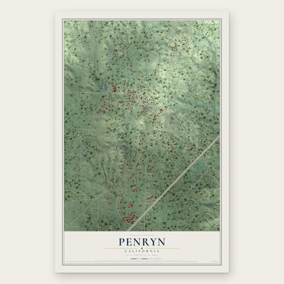 Penryn, California map print, the full design
