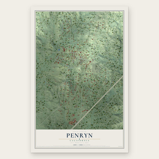 Penryn, California map print, the full design