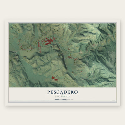 Pescadero, California map print, the full design